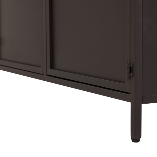 WOOOD xl 2-deurs vitrinekast Exhibit - Metaal - Donkerbruin - 203x99x45