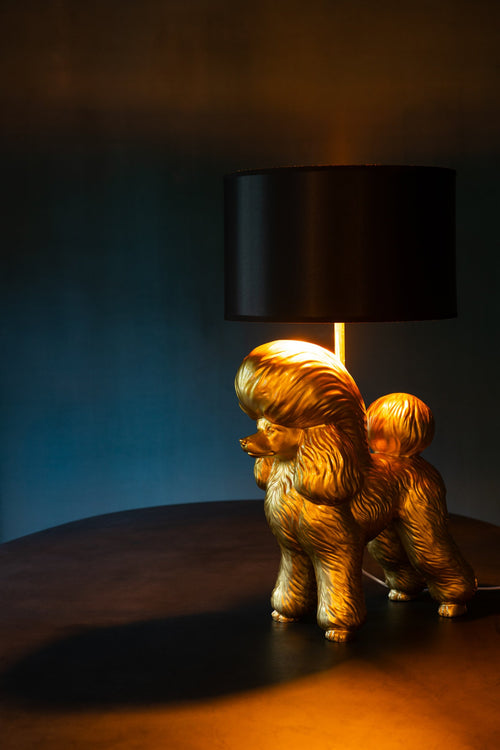 J-Line lamp Hond Poodle - polyresin - goud