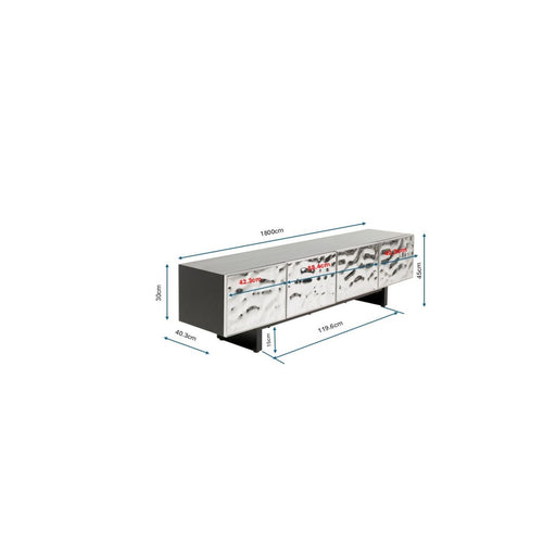 Kare Design TV-meubel Caldera chroom