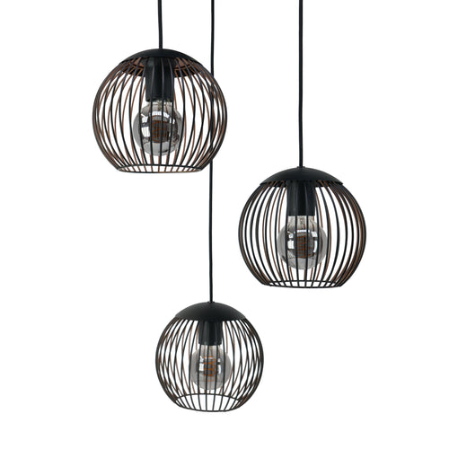 EGLO hanglamp Almanzora - e27 - ø 46.5 cm - zwart/koper