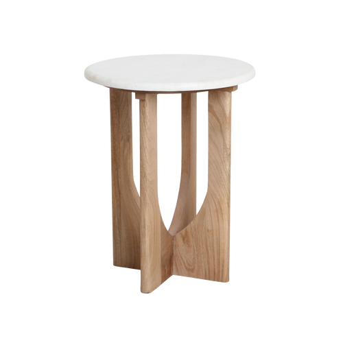 Raw Materials Kuching marmeren bijzettafel - wit