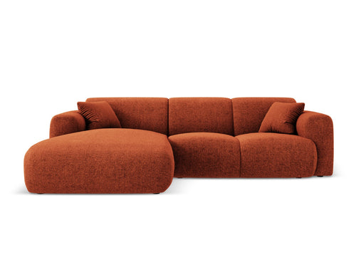 Cosmopolitan Design linker hoekbank Nolio 4-zits, chenille, terracotta - 170x260x72cm