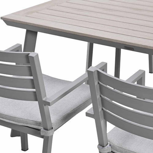 Garden Impressions Oklahoma/Vigo tuinset 4 personen taupe stapelbare stoelen 160 cm