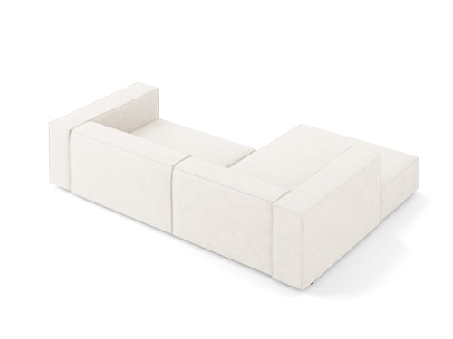 Cosmopolitan Design linker hoekbank Arendal 3-zits, chenille met ribbeleffect, ivoor - 166x224x70cm