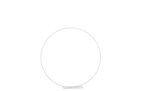 J-Line decoratie Ring Op Voet - metaal - wit - medium - Ø 60 cm