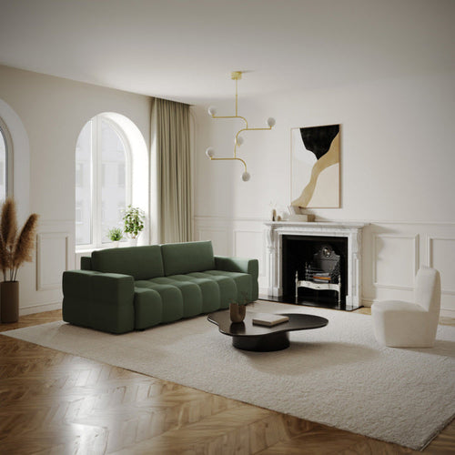 Sia Home - Rechte bank GABRIEL - Geweven stof - Olijfgroen - 247cm