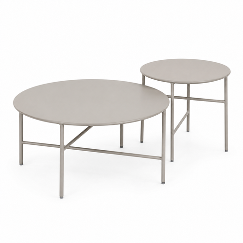 Lisomme Mila metalen tuin salontafel grijs - Ø 50 cm