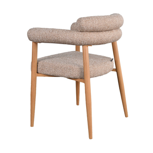 DÉJA Living Eetkamerstoel Lidingö - Taupe/Naturel Stof - Set van 2 - vtwonen shop