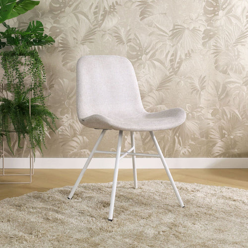 Nolon Noa-Fé Eetkamerstoelen Set van 2 - Beige - Witte Poten - vtwonen shop