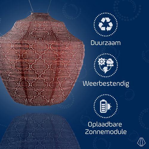 Lumiz solar lampion - bazaar crown - 40 cm - koper