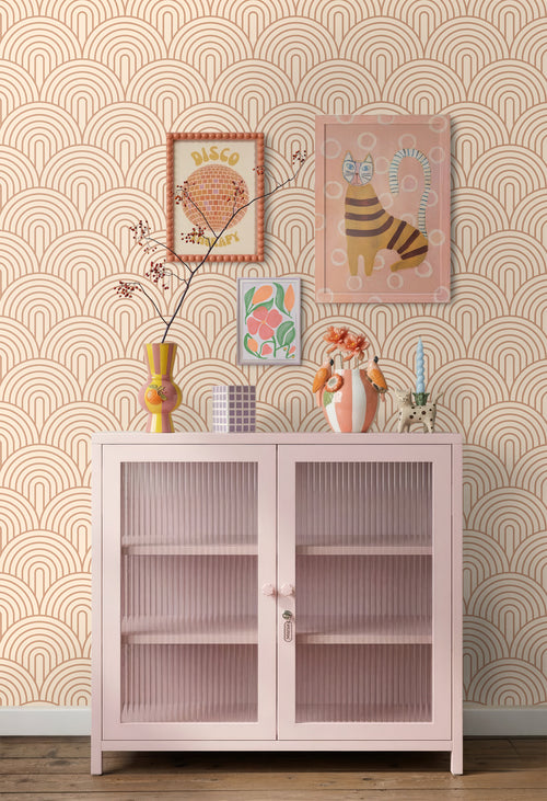 ESTAhome behang art deco bogen bruin en beige - 50 x 900 cm - 131767