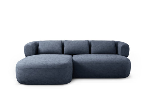 Micadoni linker hoekbank Jenny 5-zits, chenille donkerblauw - 145x200x73cm