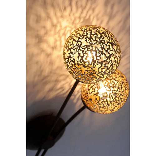 Paul Neuhaus wandlamp Greta - 2 lichts - 14  x 44   cm - bruin