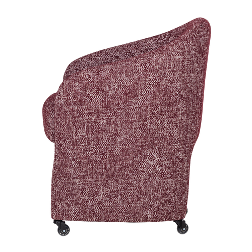 WOOOD eetkamerstoel met wielen Cordo - Melange - Bordeauxrood - 83x64x64