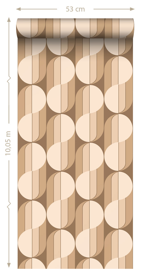 ESTAhome behang retro ornamenten bruin - 50 x 900 cm - 131588