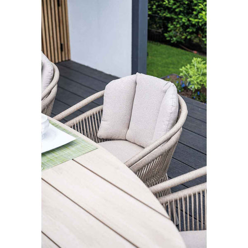 Edison tafel ovaal - 220x115 cm -taupe -light teak Vironwood - vtwonen shop