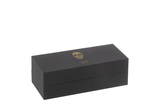 J-Line geurkaars Doodskop Nuit Noire - Mysterious Palace - glas - zwart - 16U - doos van 3
