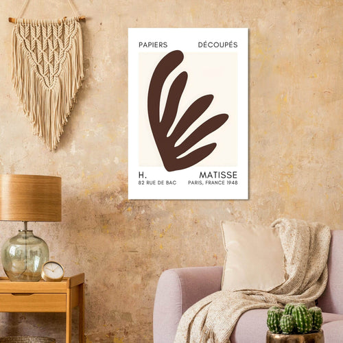 Artfulprints Poster Matisse – Aquatic impression brown   - 70x100 cm - Bruin