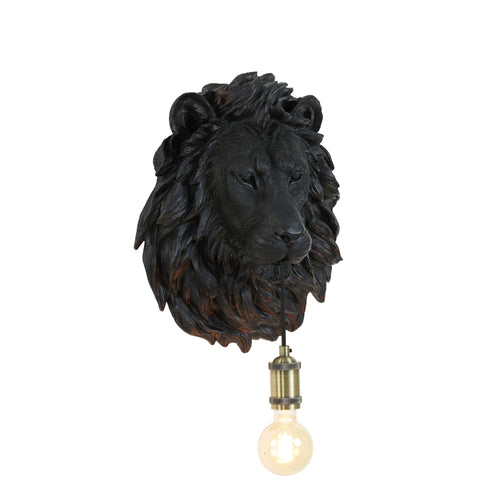 Light & Living wandlamp Lion - zwart - 33.5x19x40.5cm
