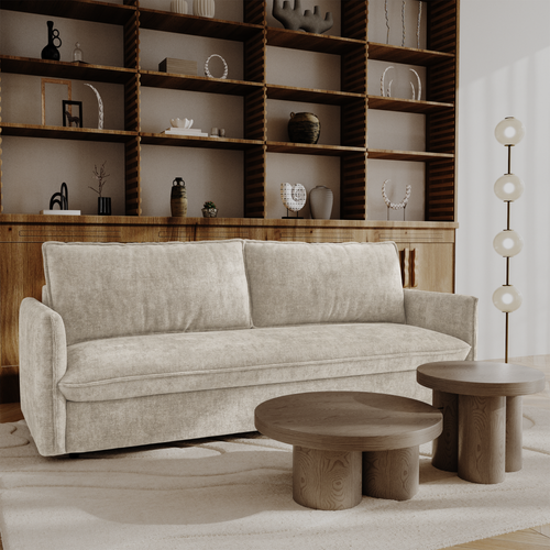 Premium Interiors - Snel uitklapbare slaapbank AVA - gewaafd fluweel mol 198cm