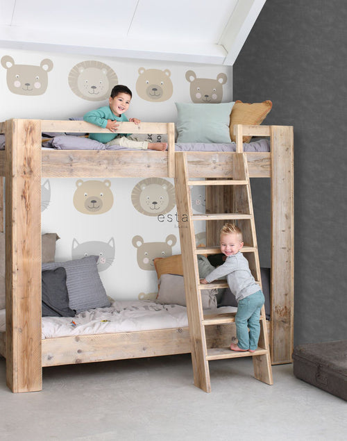 ESTAhome XXL behang dierenkoppen beige, bruin en grijs - 50 x 837 cm - 158932 - vtwonen shop