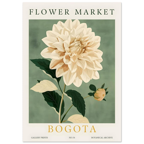 Artfulprints  Flower market - Bogota   poster A4 21x29.7 cm