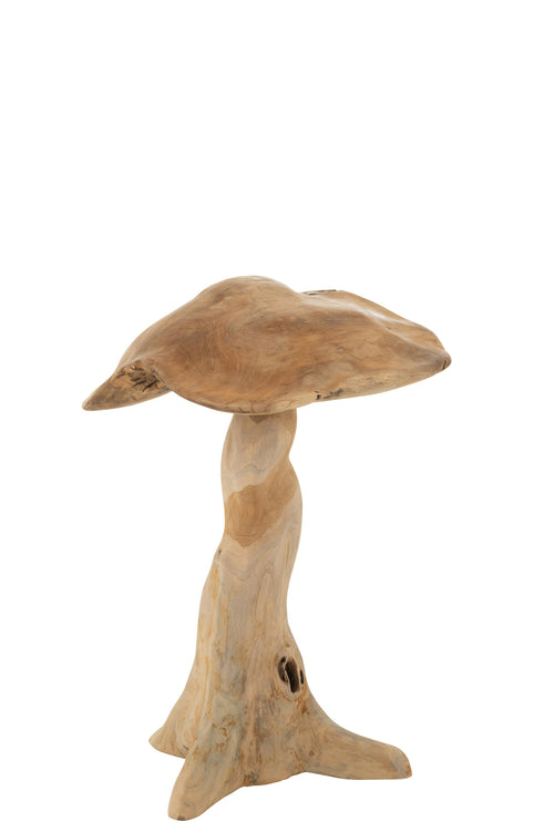 J-Line decoratie Paddenstoel - hout - naturel - small