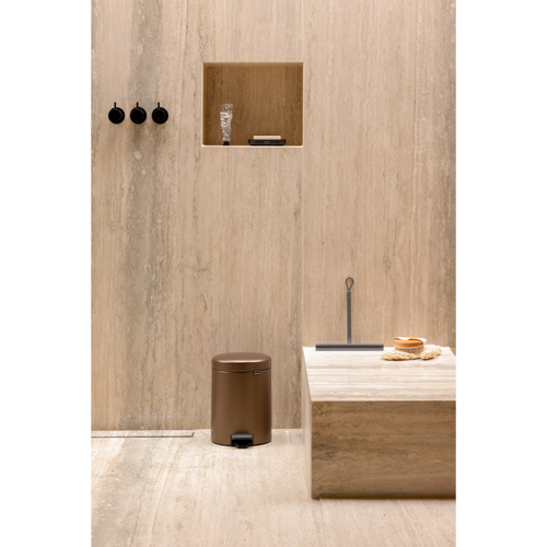 Brabantia NewIcon Pedaalemmer, 5 liter, kunststof binnenemmer - Warm Bronze