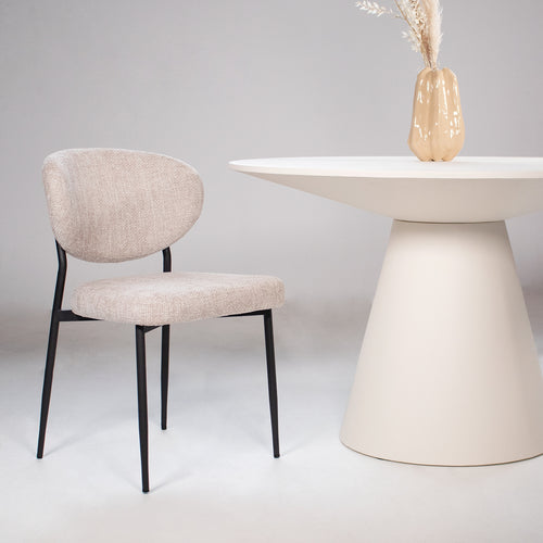 Giga Meubel Eetkamerstoel Vajèn - Stof - Beige - Set van 2 - vtwonen shop