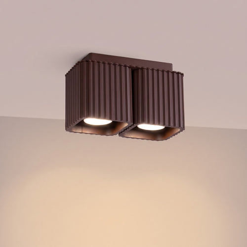 Sollux Lighting Plafondlamp RIFF 2 bruin GU10 - 20,5x10x12cm