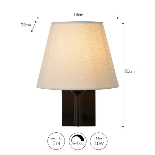 Atmooz wandlamp Finn - wit - 18 x 23 x H 20 cm - E14