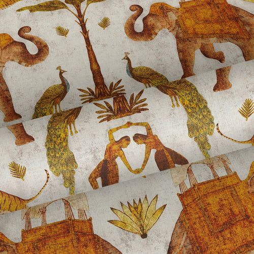 Sanders & Sanders behang olifanten terracotta en beige - 53 cm x 10 m - 640495 - vtwonen shop