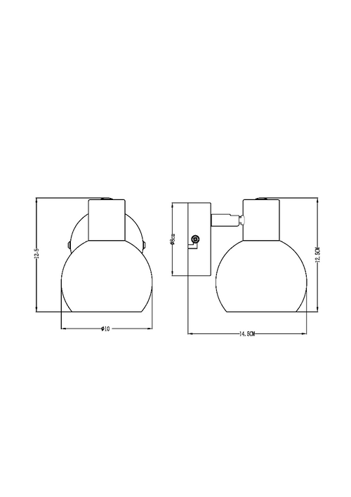Lighto - Art deco spot zwart met goud glas - Juna