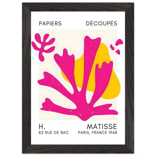Artfulprints Poster met Lijst Matisse – Abstract bloom pink   - A4 21x29.7 cm - Roze