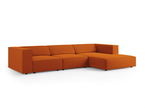 Cosmopolitan Design rechter hoekbank Arendal 4-zits, flueel, terracotta - 166x284x70cm