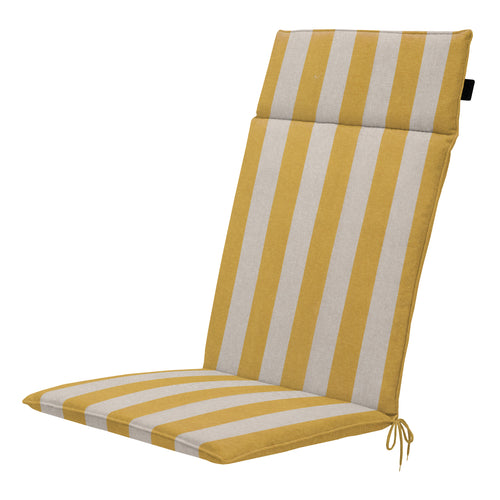 Madison tuintstoelkussen hoge rug Amora - geel - 120x50x4cm - set van 4