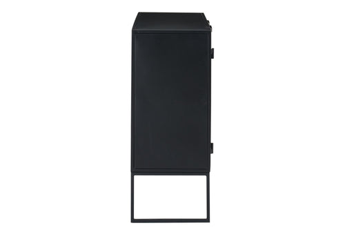 J-Line kast Rieten Panelen - hout - zwart/naturel