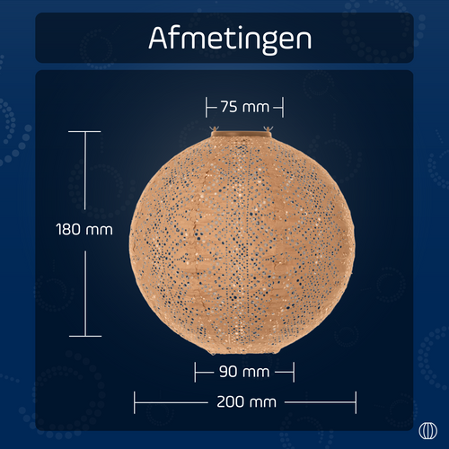 Lumiz solar lampion lace rond - 30 cm - abrikoos