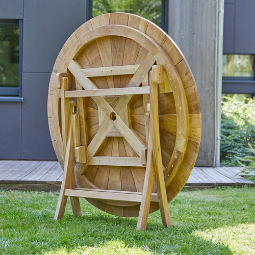Tikamoon Andria - Outdoor klaptafel van massief teakhout voor 6 personen. - Naturel - vtwonen shop