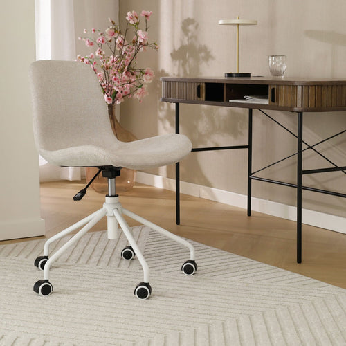 Nolon Nout-Fé Bureaustoelen Set van 2 - Beige - Wit Onderstel