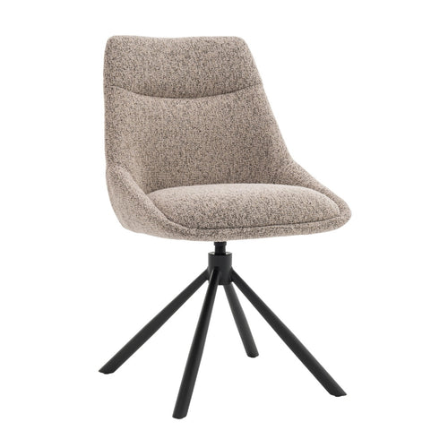 DÉJA Living Eetkamerstoel Malou - Taupe/Zwart - Draaibaar - Set van 2 - vtwonen shop