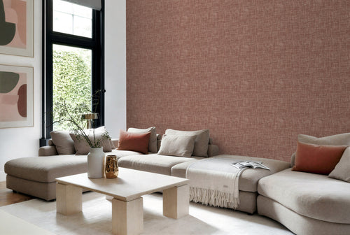 Origin Wallcoverings behang geweven linnenstructuur terracotta - 50 x 900 cm - 348050