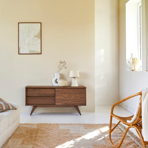 Tikamoon Tv-meubel van massief notenhout 130 cm - Bruin - vtwonen shop