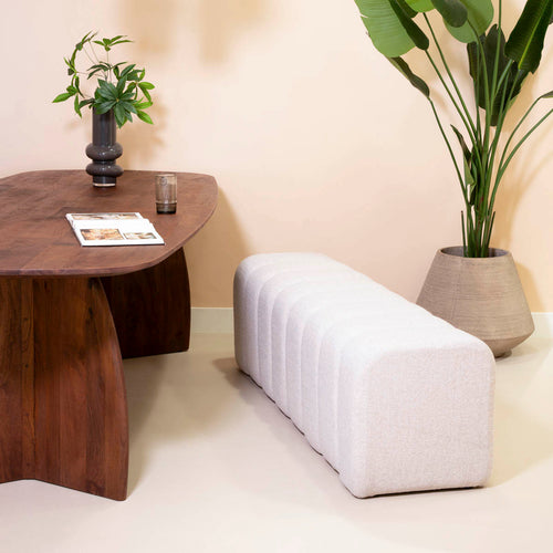 DÉJA Living Eetkamerbank Bogense - Beige Stof - 160x45x48cm