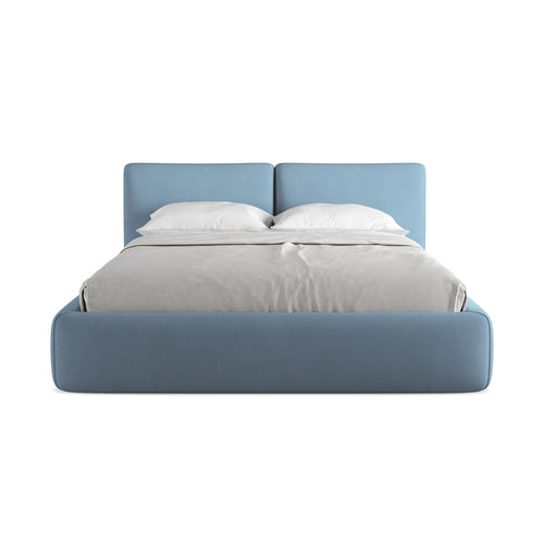 LaMiaSofa Bed met opbergruimte Milano - chenille stof - jeans - 180x228x82