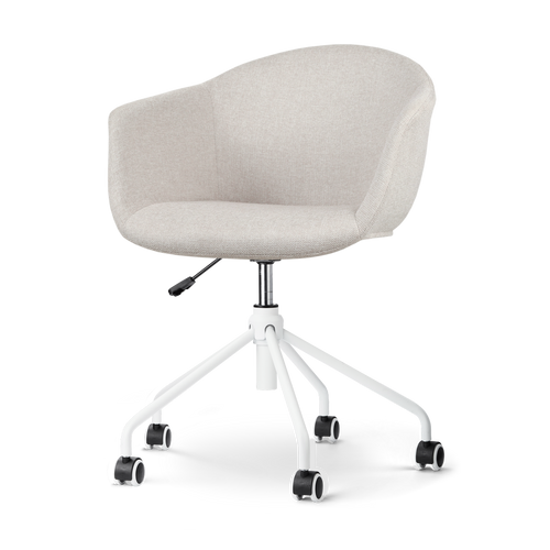 Nolon Nout-Otis Bureaustoel Beige - Armleuningen - Wit - vtwonen shop