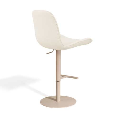 Nolon Niva-Fé tulp barkruk rib beige - verstelbaar - beige poten