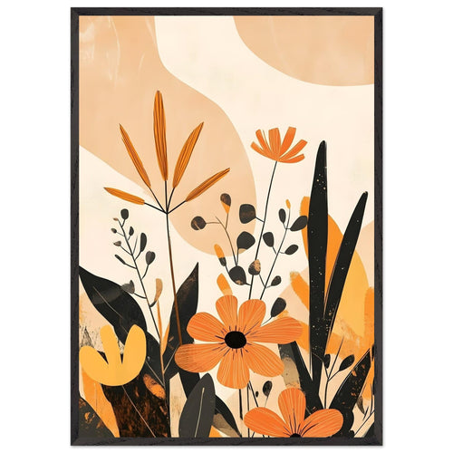 Artfulprints Poster met Lijst Boho – Bright garden   - 70x100 cm - Oranje