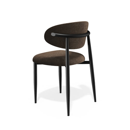 Premium Interiors - Set van 2 stoelen LINA - zacht aanvoelende geweven stof espresso-bruin 52cm