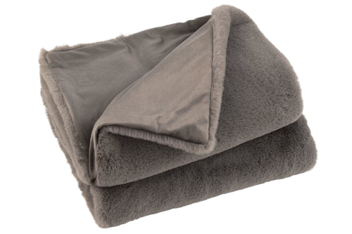 J-Line plaid Cutie - fleece deken – polyester – taupe - 180 x 130 cm - vtwonen shop